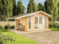 Alpholz Gartenhaus Mirko Modern D Satteldach 520 cm x 350 cm Braun