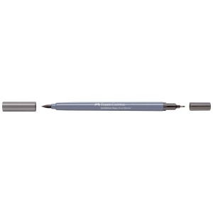 Feutre double Faber-Castell Goldfaber Aqua, Gris Froid IV, avec pointe pinceau et fine.