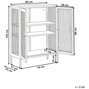 Beliani Armoire de bureau Gleora beige clair 105 x 80 x 35 cm