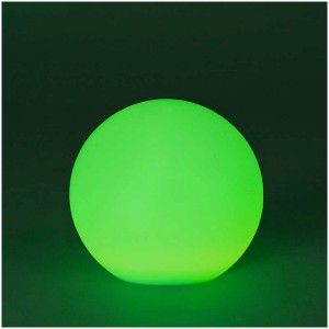Grüne LED-Solarleuchte Bubble, Ø 35 cm, mit Fernbedienung für den Garten.