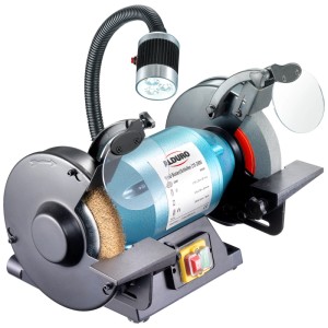 Smerigliatrice combinata Alduro con mola, spazzola e luce LED.