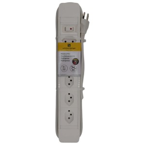 Multiprise Schönenberger Principio Magnet blanc avec 6 prises T13 et câble de 2 m.
