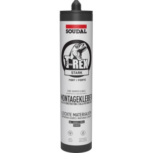 Soudal T-Rex Stark adesivo bianco, cartuccia da 445g per incollaggi forti.