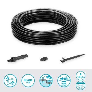 Gardena Micro-Drip-System Set irrigazione a goccia per siepi/cespugli (25 m) con accessori.