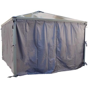 Gazebo Palermo 3600 con tende, 295x360x360 cm, pali in alluminio, pannelli alveolari.