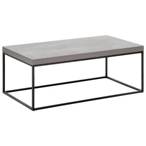 Tavolino da caffè Beliani Delano, grigio, 40x100x60 cm, piano in MDF effetto cemento, struttura in metallo.