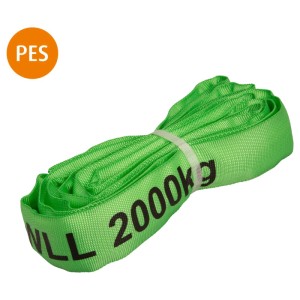 Élingue ronde Conacord verte en polyester, 1 m de long, capacité de charge 2000 kg.
