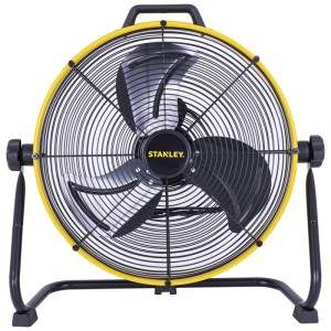 Ventilateur industriel Stanley Ø 51 cm, jaune/noir, pour usage commercial et industriel.