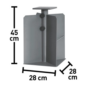 Ancoraggio a terra Plomosa in acciaio, 28x28x45cm, per un supporto sicuro dell'ombrellone.