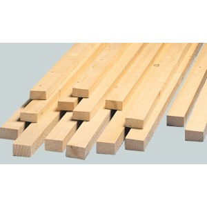 Sägerauhe Fichten-/Tannenlatten, 38x38 mm, 3 m Länge, für Innenausbau und Holzkonstruktionen.