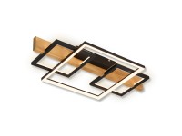 Briloner LED-Deckenleuchte 3 Metallelemente mit Holzbasis 32 W / 3'200 lm
