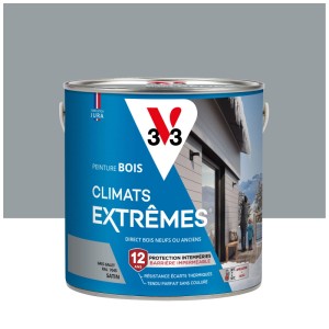 Pittura per legno V33 Climats Extrême, grigio ghiaia, finitura satinata, 2 l. Impregnante per legno per condizioni climatiche estreme.