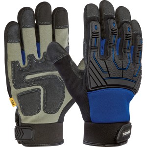 Guanti da lavoro LUX Men Strong Protect taglia 8, antivibrazione, grigio/nero/blu.