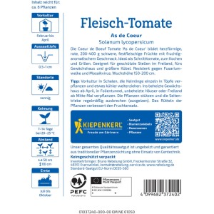 Graines de tomate charnue As de Coeur Kiepenkerl : Graines pour tomates charnues rouges en forme de cœur.