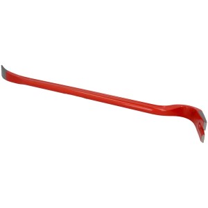Piede di porco professionale rosso, lunghezza 60 cm, con fessura per chiodi. Utensile per edilizia, vigili del fuoco e THW.