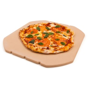 Broil King Pizzastein Do More Cordierit mit Pizza, Grillutensil für knusprige Ergebnisse.
