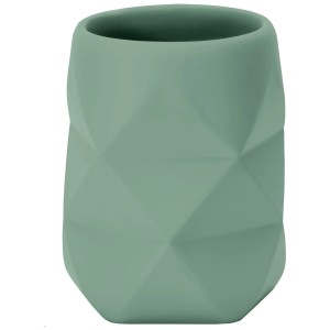 Kleine Wolke Crackle Maledivia portaspazzolino, resina, verde menta, design geometrico.