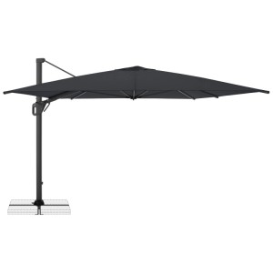 Doppler Ampelschirm Life Anthrazit, rechteckig 300x400 cm, mit Kurbel und Standkreuz. Ideal für Terrasse.
