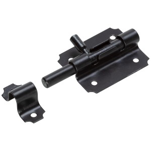 Loquet à boulon en acier noir (53x94x20mm) pour sécuriser portes, portails et fenêtres.