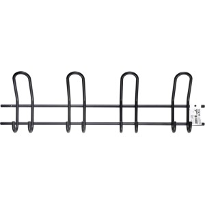 Hettich Garderobenleiste Typ 47 aus schwarzem Stahl mit 4 großen und 8 kleinen Haken für Flur und Garderobe.