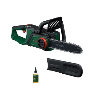 Tronçonneuse à batterie Bosch PKE18V-30-28 Solo avec guide, protège-chaîne et huile.