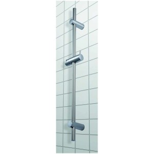 Barre de douche chromée Diaqua Lunday, longueur 74 cm, pour un réglage flexible de la hauteur du pommeau.
