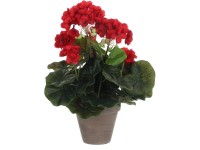 Mica Decorations Kunstpflanze Geranie Rot Topf Ø 20 cm / Höhe 34 cm