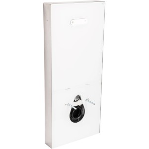 Module sanitaire Kombo blanc/alu : élément mural pour WC, installation facile sans carrelage.
