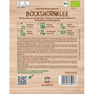 Sperli BIO Germogli di fieno greco, confezione di semi per germogli e microgreens.