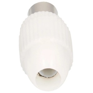 Connettore antenna IEC Schwaiger bianco per cavo coassiale e collegamento antenna.
