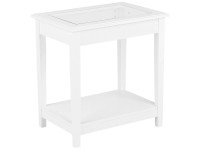 Beliani Table d'appoint Attu MDF Blanc verre (HxlxP) 60 x 57 x 40 cm