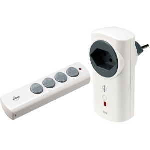 Intertechno Funk Adapter Schalter mit Handsender (2300W) in Weiß.