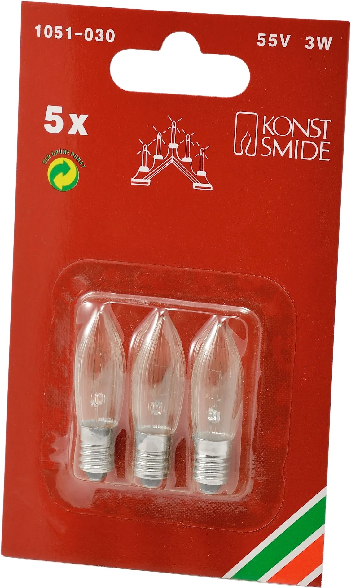 Ersatz-LED-Birnchen E10, 3 W – 3 Stück, Warmweiß, Für Fensterleuchter & Schwibbögen
