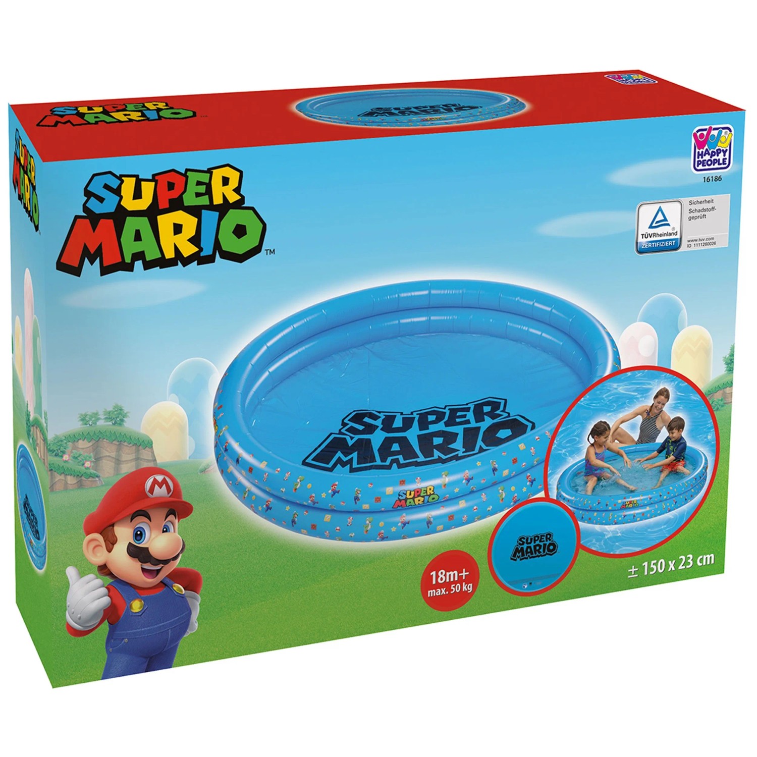 2 Rng Pool Super Mario 2-Ring-Pool Ø 150 x 25 cm