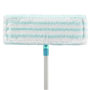 Leifheit Set de housses de balai Profi XL Micro Duo, 2 pièces, blanc-turquoise, pour appareils de nettoyage.