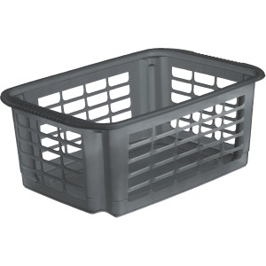 Panier pivotant et empilable Rotho Reverso anthracite, 10 litres, pour rangement.