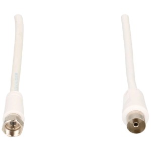 Câble de connexion SAT Schwaiger blanc, 1,5 m, pour connexion d'antenne.