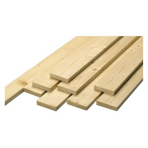 Tavole per casseforme in abete/abete rosso, piallate su 3 lati, 20x95x2500 mm, per interni e tetti.