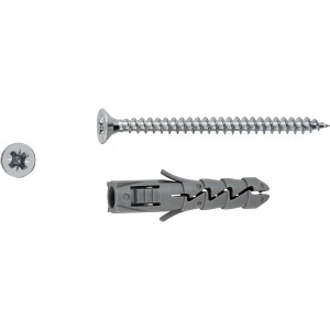 Cheville à expansion LUX 8x40 mm avec vis, lot de 10 pièces pour béton et brique.