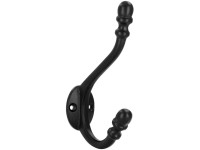 Siro Garderobenhaken 2269 Metall Schwarz matt Lochabstand 20 mm