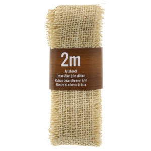 Ruban de jute naturel, 200 cm, pour décoration de Noël et loisirs créatifs.