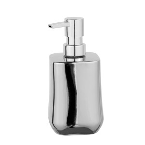 Schöner Wohnen Dispenser sapone Adine, ceramica cromata, 400 ml. Accessorio bagno con finitura lucida.