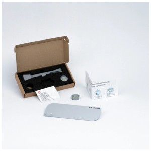 MagSpike Support Gel Douche M Argent, ensemble avec accessoires de montage et instructions.