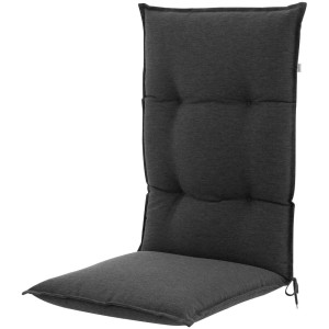 Cuscino antracite per sedia da giardino a schienale alto (48x100cm) per sedute confortevoli all'aperto.