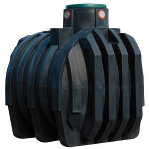 Cuve enterrée 4rain Mono 6.800 l avec couvercle vert. Réservoir de récupération d'eau de pluie pour le jardin.
