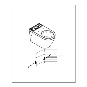 Grohe Euro Ceramic WC sur pied, sans bride, blanc, dos au mur avec matériel de fixation.