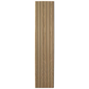 Pannello acustico Smart Quercia Nera, MDF con feltro nero, 240x52 cm. Fonoassorbente e decorativo.