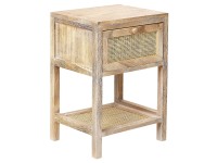 Beliani Nachttisch Esto Paulownia-Holz Hellbraun (HxBxT) 51 x 35 x 29 cm