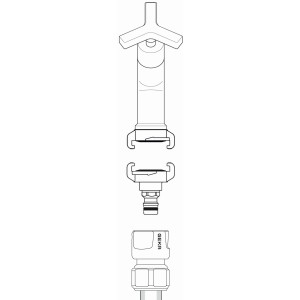 Adaptateur Geka plus avec griffe et fiche, argenté, pour raccords et accouplements.