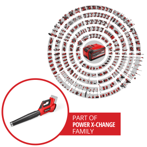 Soffiatore a batteria Einhell GP-LB 36/230 Li E BL-Solo, parte della famiglia Power X-Change.